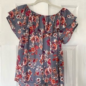 Pretty Floral Off the Shoulder Top